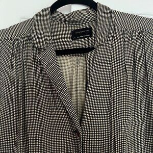 Urban Outfitters Brown and Cream Gingham Dress Size L